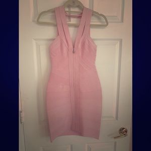 Herve leger soft pink bandage dress small